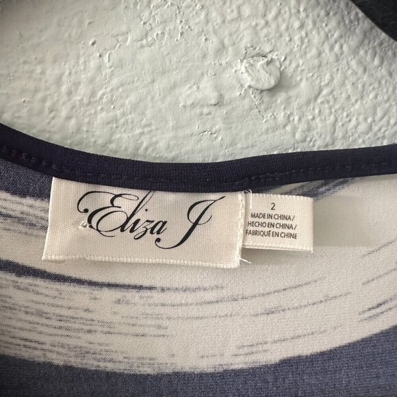 Eliza J Knot Front Maxi Dress Jersey Stretch Navy White Women's 2 Sleeveless - Picture 5 of 6